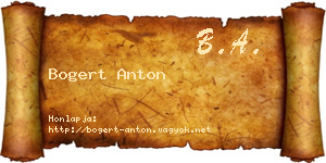 Bogert Anton névjegykártya